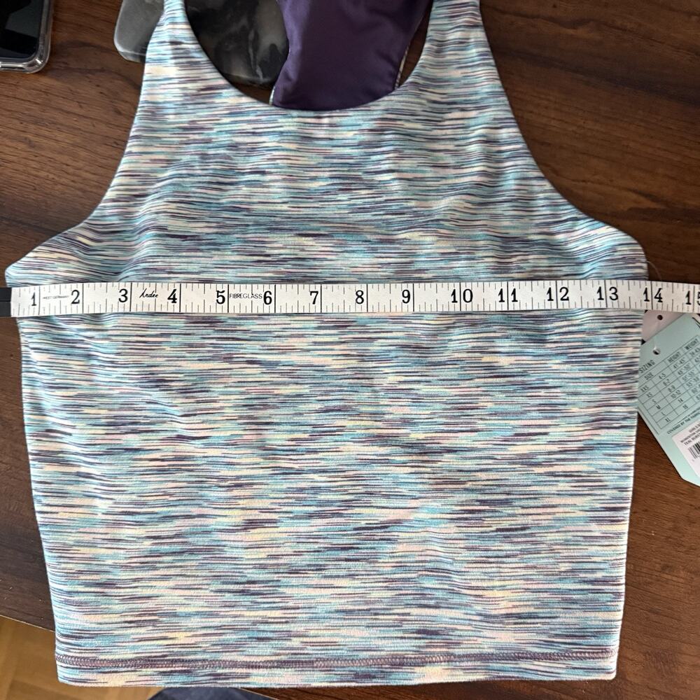 DSG Shelf Bra Tank Girls XL 16 Momentum Top Teal Burst Space Dye NWT - Picture 8 of 12